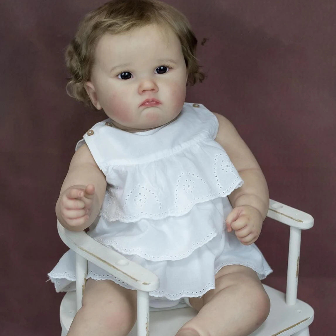 Cheryl 60cm Reborn Doll with blue eyes and brown hair