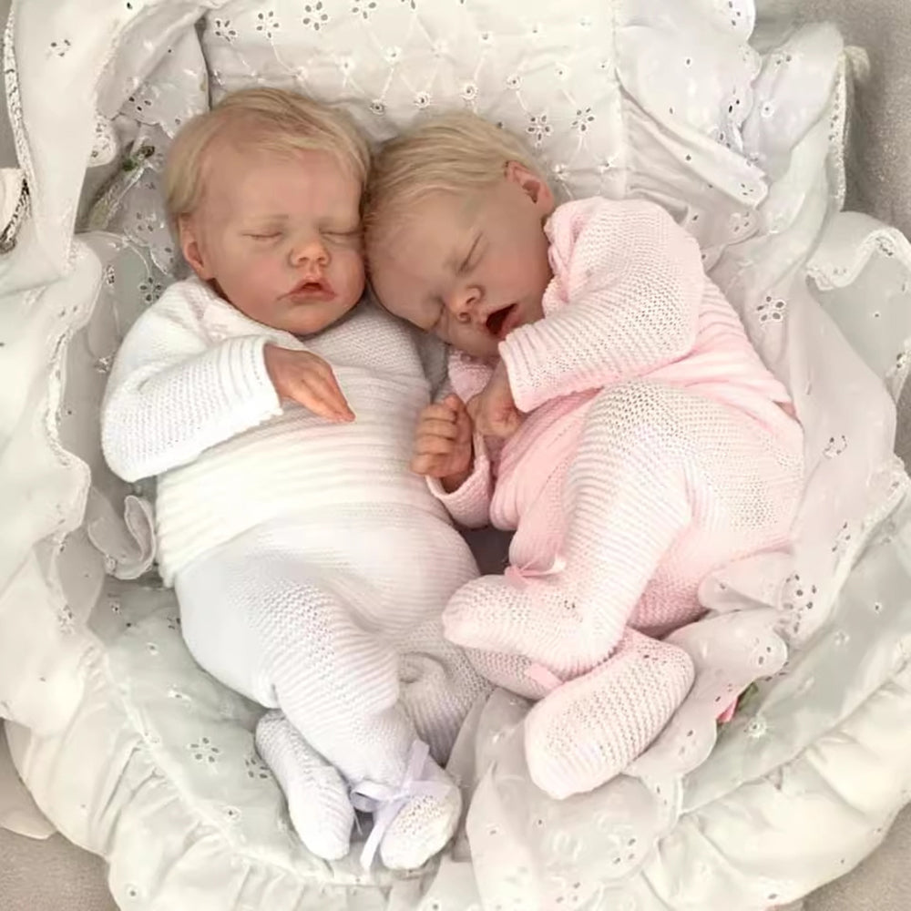 17 inch twin reborn dolls with short blonde hair