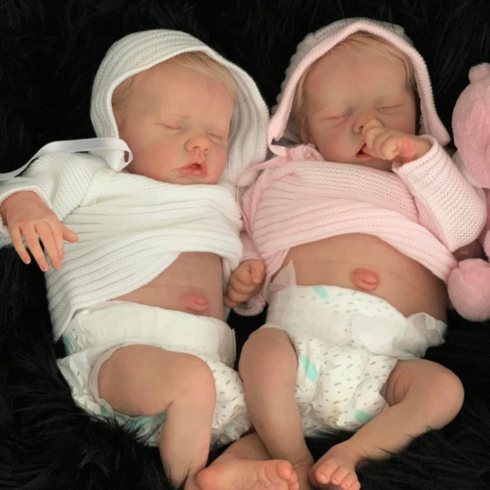 17 inch twin reborn dolls with short blonde hair