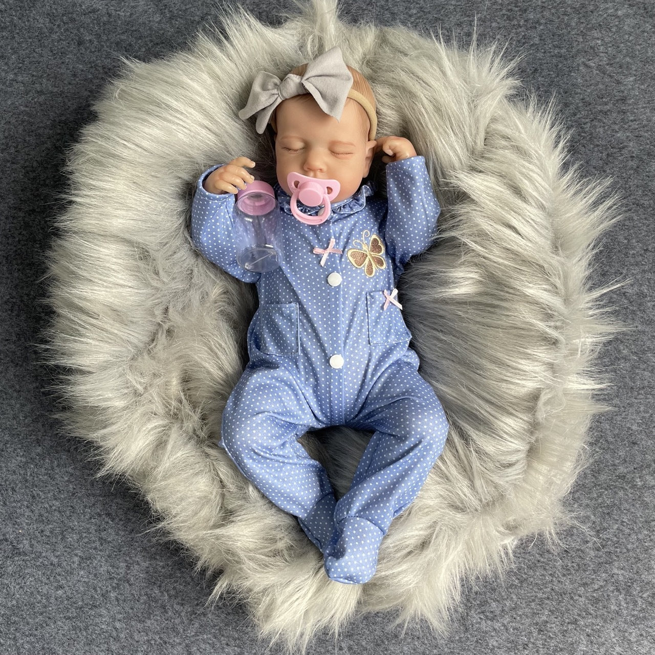 Elvira 20 inch Sleeping Reborn Dolls with Painted Hair -Loulou