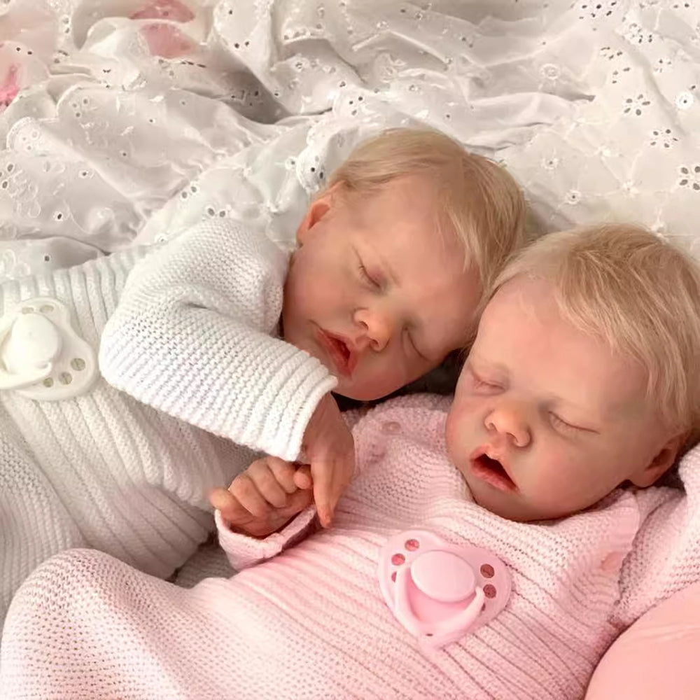 17 inch twin reborn dolls with short blonde hair