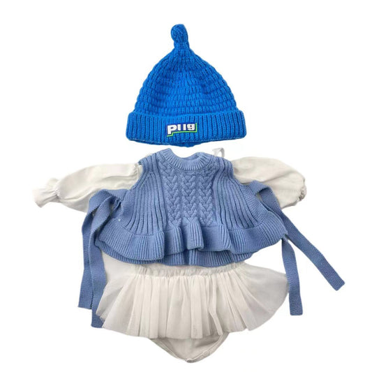 Set vestito e cappello da 2 pezzi per bambole Reborn da 21-22 pollici