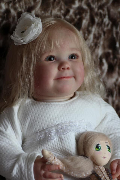 Leila 60cm Open Eyes Blonde Hair Reborn Doll-June Awake