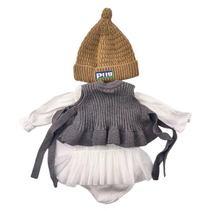 Set vestito e cappello da 2 pezzi per bambole Reborn da 21-22 pollici