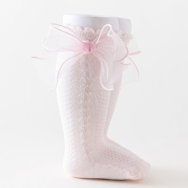 Children's Mid-Calf Knee Socks With Princess Style Bow