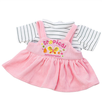 Cute Pink Clothes Set with Dress/Pants 3pcs for 18inch Reborn Dolls