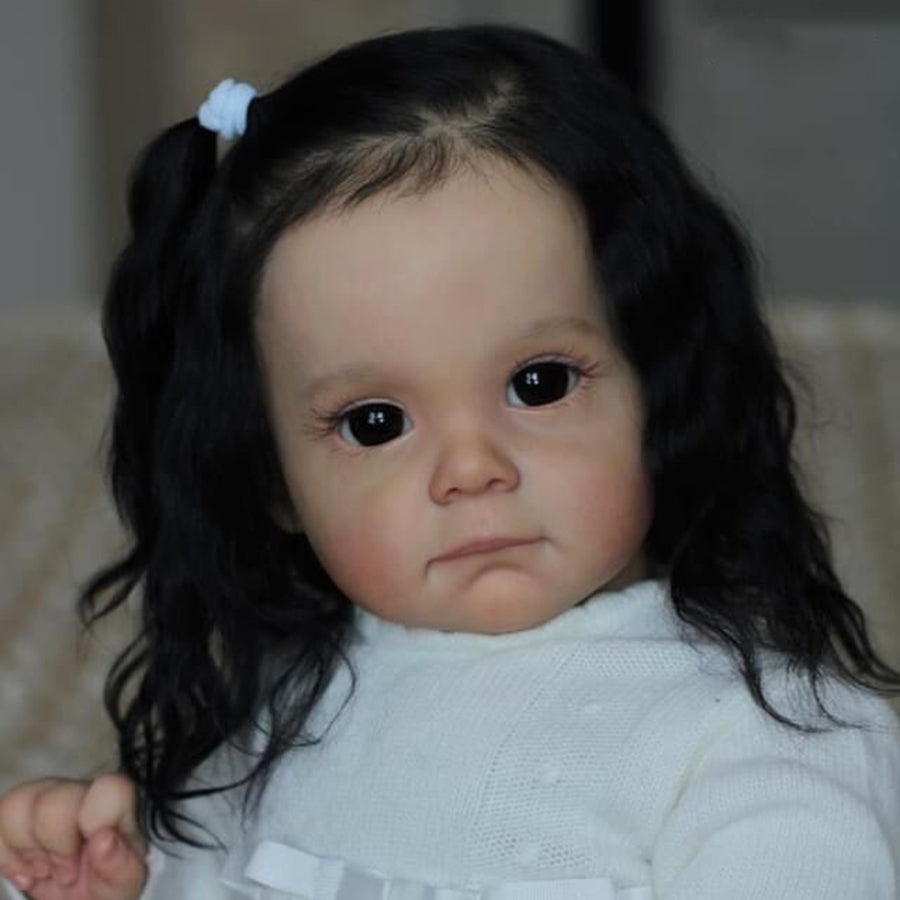 24 inch reborn doll with open eyes -Maggie