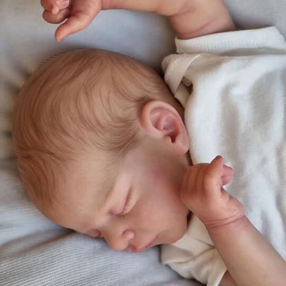 19 inch lifelike reborn dolls with closed eyes and painted hair-Sam