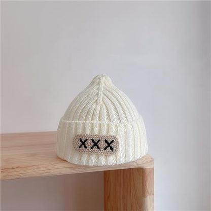 Solid color wool knitted hat