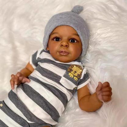 African American 23 inch Realistic Open Eyed Clara Reborn Dolls - Jaylan