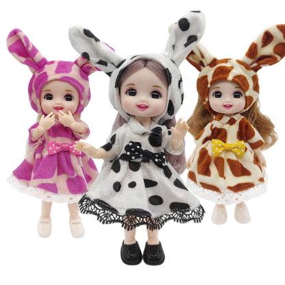 Cartoon Dress and Headband for 6 Inches 15cm Mini Reborn Dolls