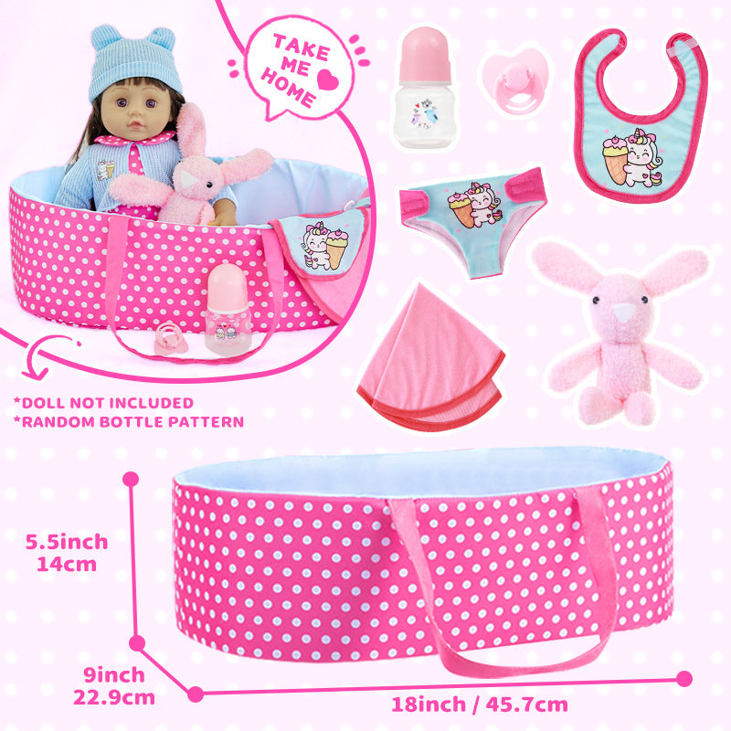 Polk Dot Cloth, Carrier and Accesories for 16-18 Inches Dolls