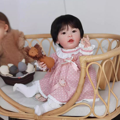 23 inch reborn dolls with open eyes and short hair-Meilian