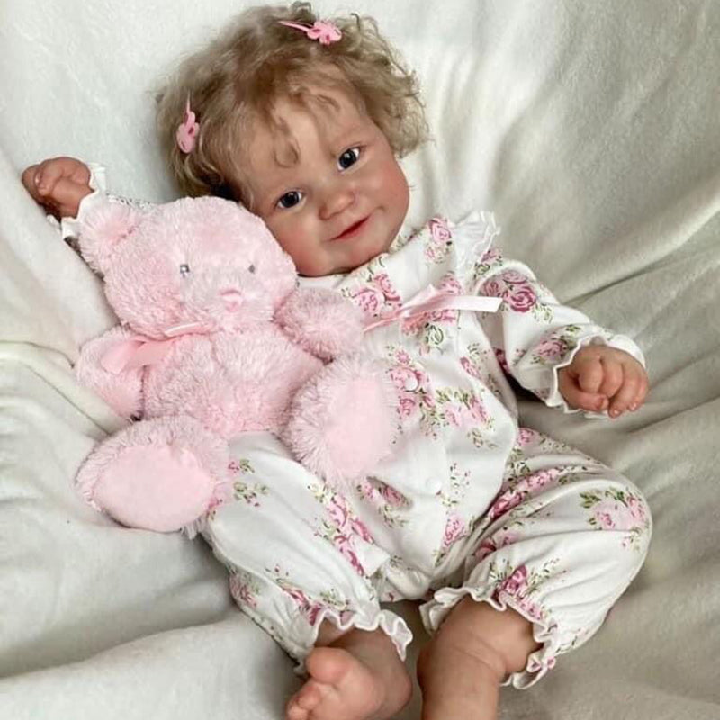 20 Inch Lifelike Lucy Open Eyes Reborn Baby Dolls with Blonde Hair