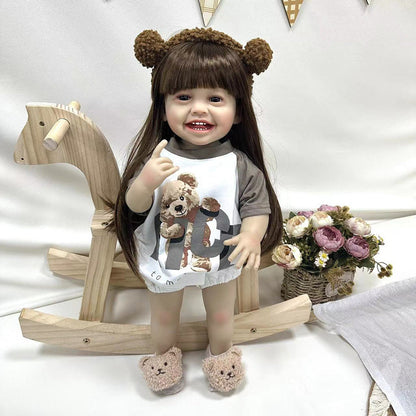 22 Inches Long Hair Smile Reborn Doll Girl -Yannik