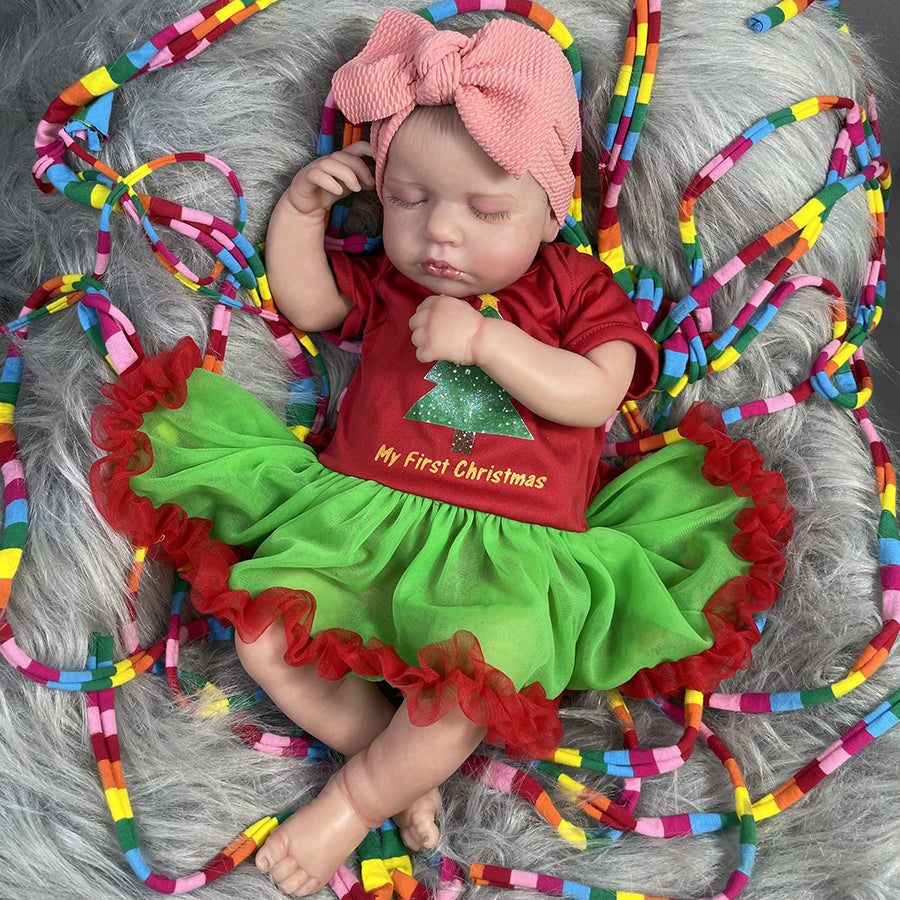 20 inch Sleeping Reborn Dolls with Christmas Clothes -Loulou