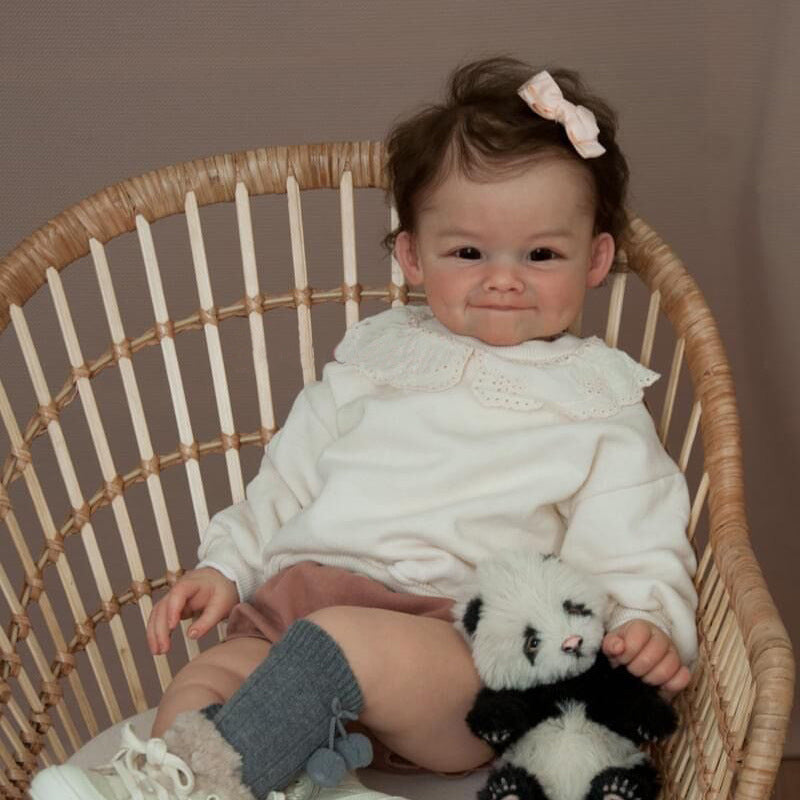 24 inch Open Eyes Sweet Smile Reborn Doll with Hair - Raya