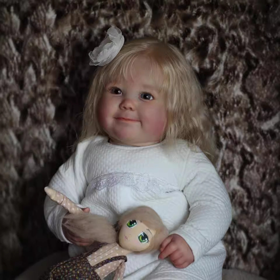 Leila 60cm Open Eyes Blonde Hair Reborn Doll-June Awake