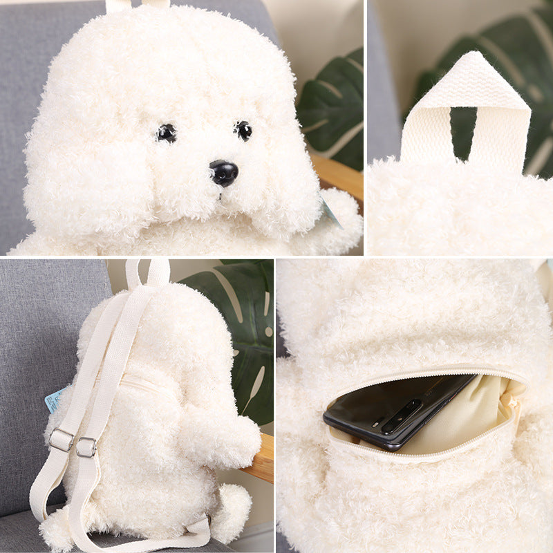 Simulation plush teddy dog ​​backpack