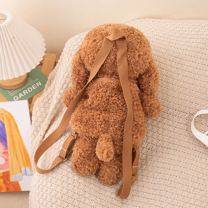 Simulation plush teddy dog ​​backpack