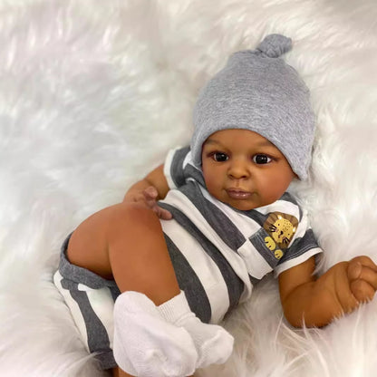 African American 23 inch Realistic Open Eyed Clara Reborn Dolls - Jaylan