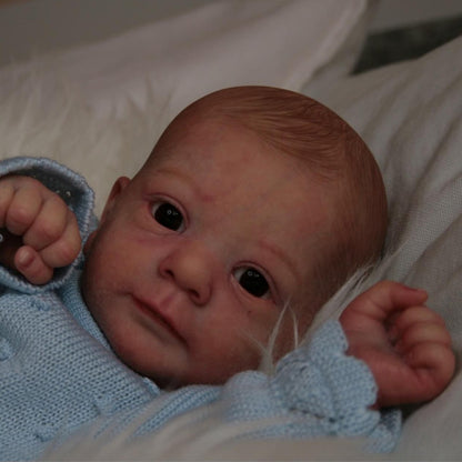 19 inch Felicia Reborn Dolls with Painted Hair with Blue Eyes