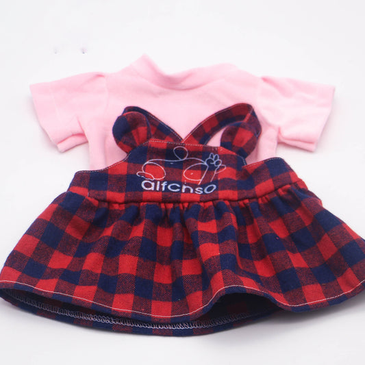 Cute Plaid Dress for 19inch Reborn Doll