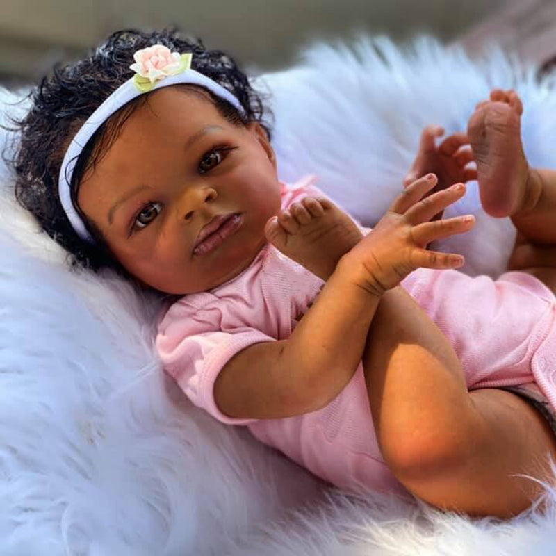 Cheryl 20 inch Dark Skinned Reborn Dolls-Lanny