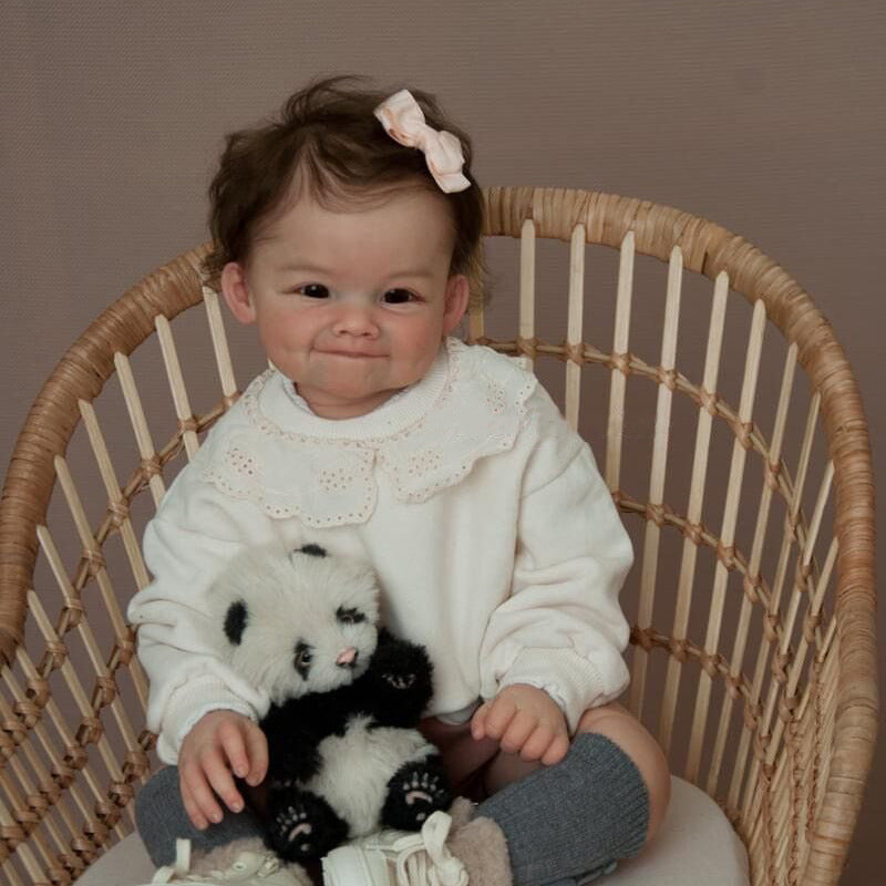 24 inch Open Eyes Sweet Smile Reborn Doll with Hair - Raya