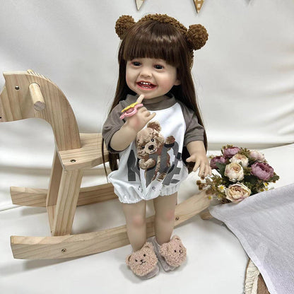 22 Inches Long Hair Smile Reborn Doll Girl -Yannik