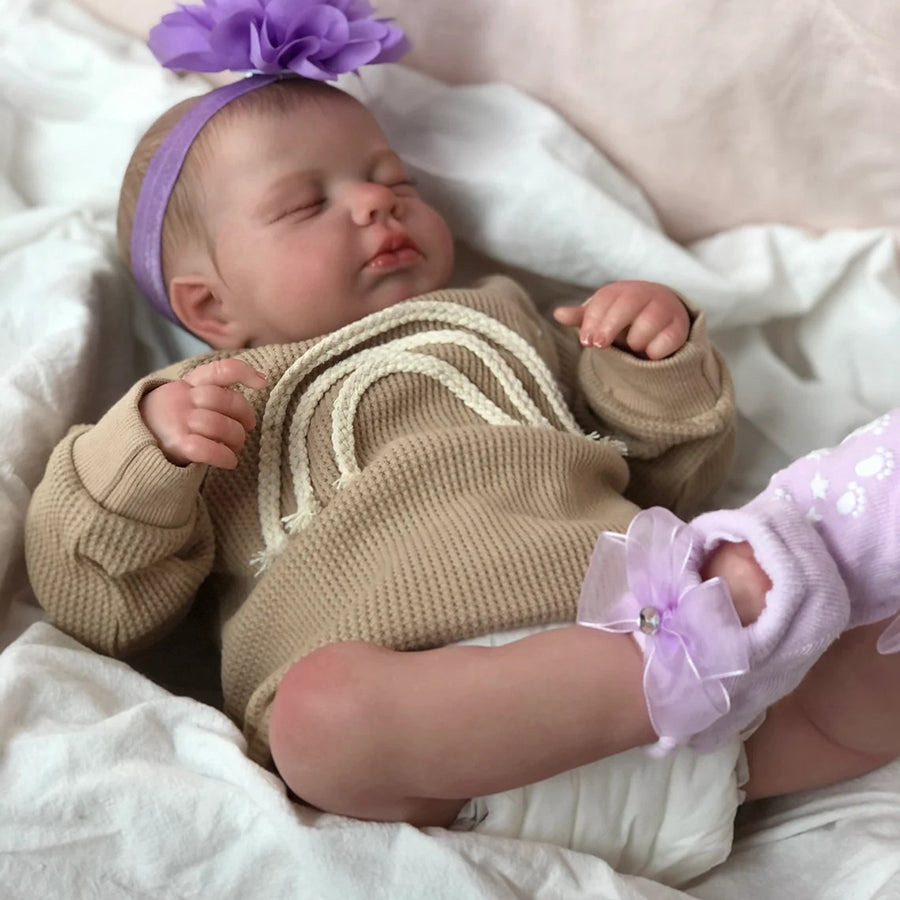 20 inch Sleeping Reborn Dolls with Painted Hair -Loulou