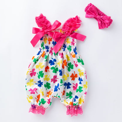 One Piece Floral Suspenders Two Piece Dress for 48-55cm Reborn Dolls