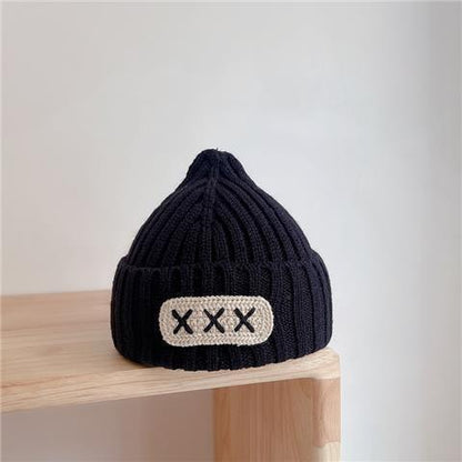 Solid color wool knitted hat