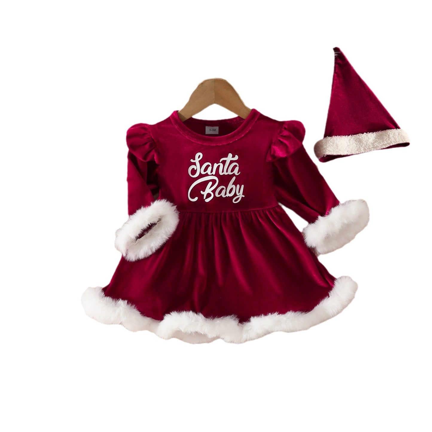 Christmas dress and hat 2-piece set for 20-24 Inches Reborn Dolls