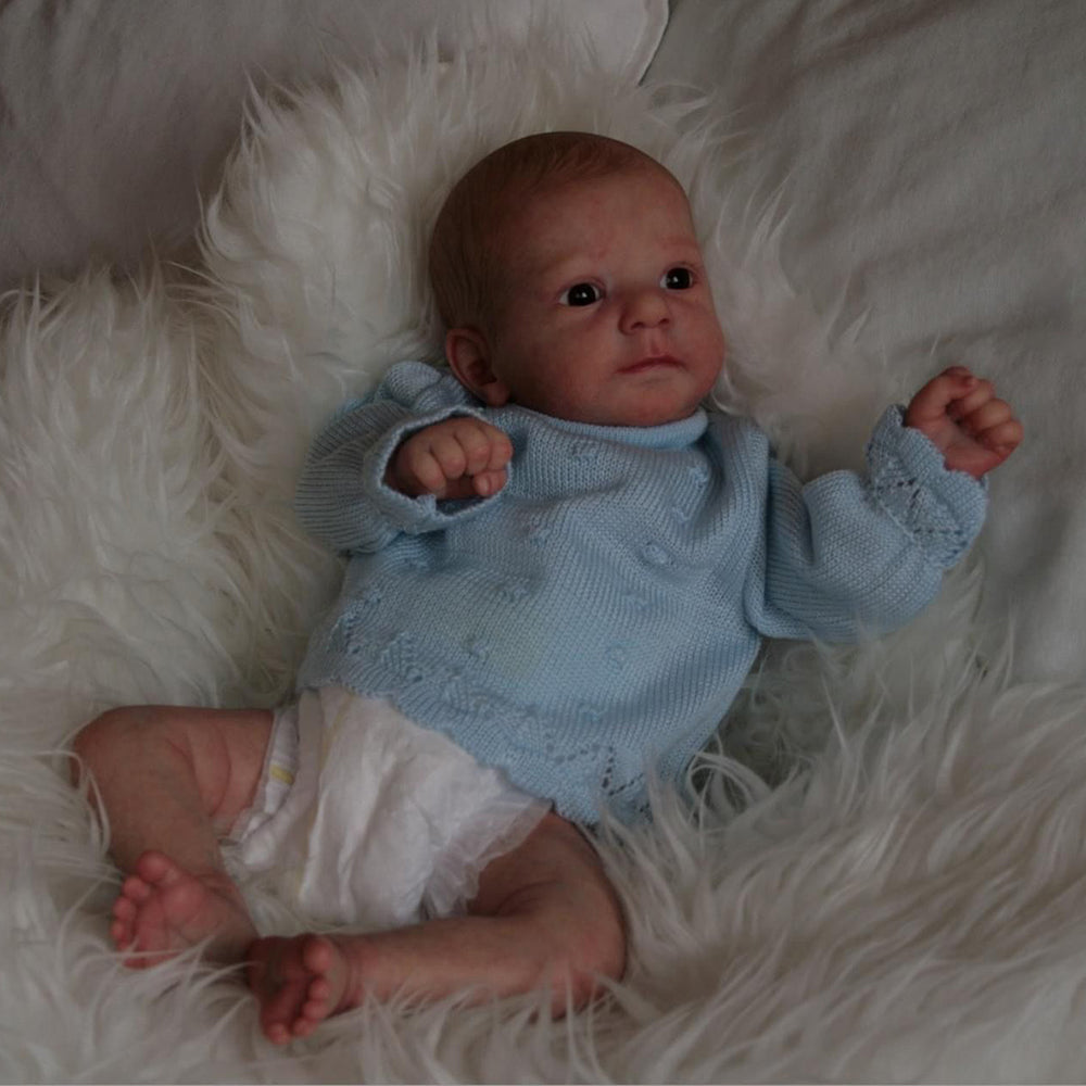 19 inch Felicia Reborn Dolls with Painted Hair with Blue Eyes