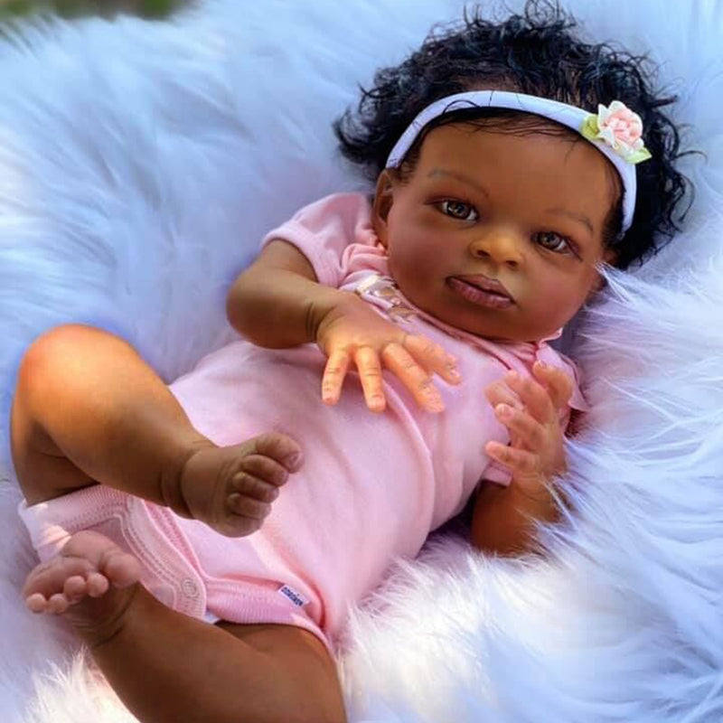 Cheryl 20 inch Dark Skinned Reborn Dolls-Lanny