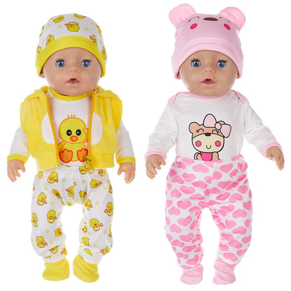 17 inch Reborn Baby Doll Clothes Set with Cartoon Animals