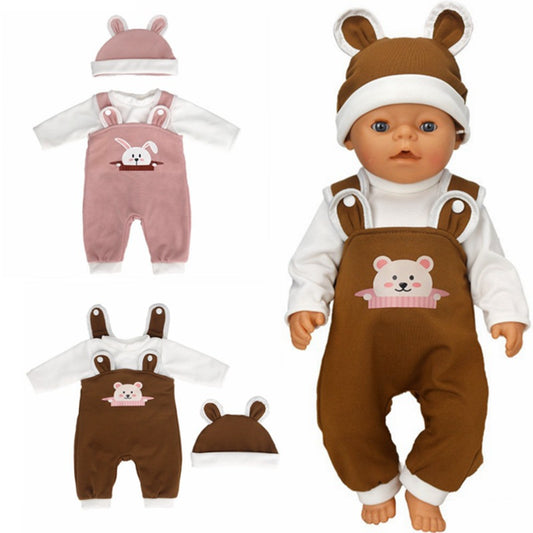 Cute Bear Clothes with Hat for 16-18 inch Reborn Baby Dolls