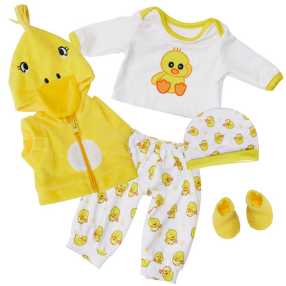 17 inch Reborn Baby Doll Clothes Set with Cartoon Animals