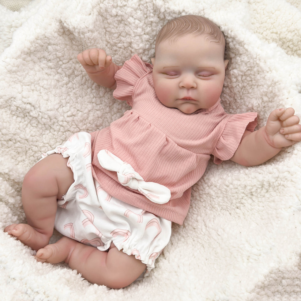 20 inch Realistic Kitty Sleeping Reborn Dolls - Peaches