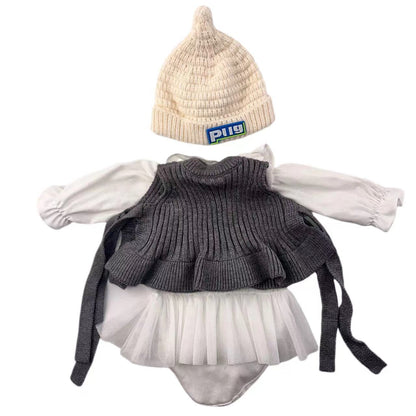 Set vestito e cappello da 2 pezzi per bambole Reborn da 21-22 pollici