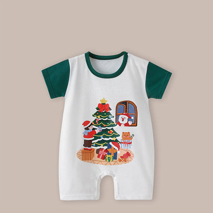 Christmas Short-Sleeved Romper for 22-24 Inches Reborn Dolls