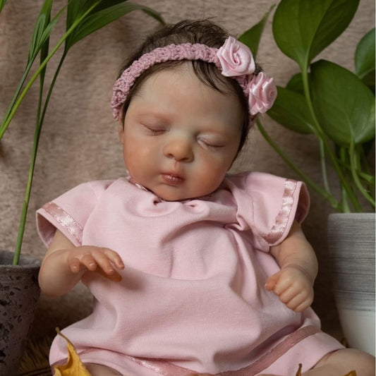 Leila 25cm reborn doll with short hair - Luna