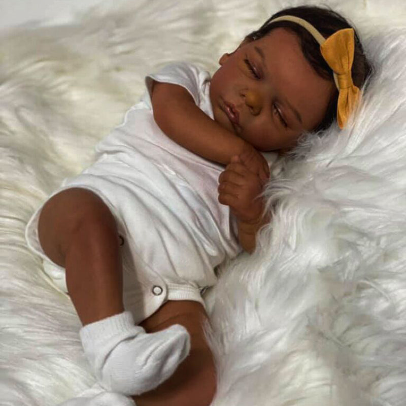 19 inch Isaac Close Eyes African Reborn Dolls-Romy