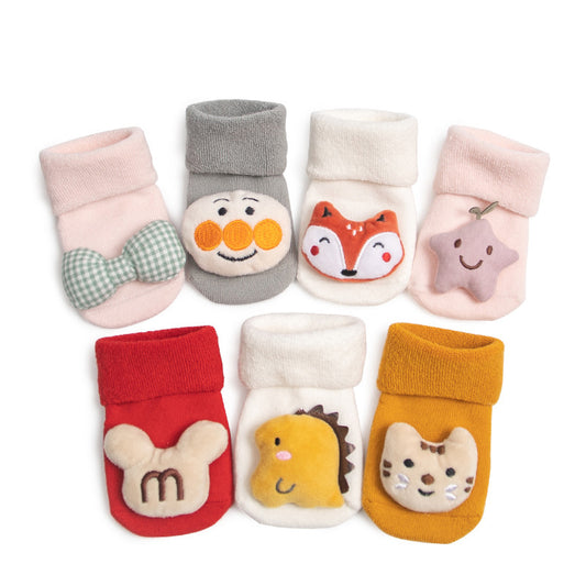 Warm winter cute cartoon baby doll socks