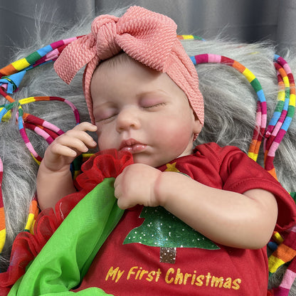 20 inch Sleeping Reborn Dolls with Christmas Clothes -Loulou