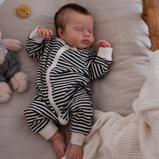 20 Inch Sleeping Reborn Dolls with Brown Hair -Loulou