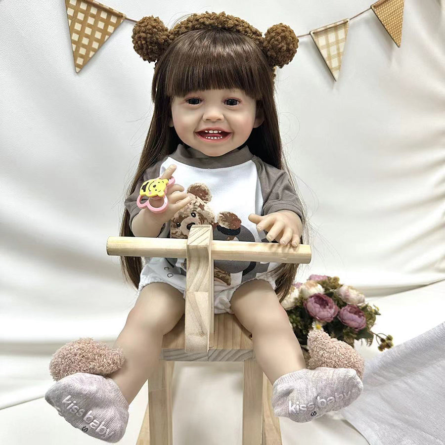 22 Inches Long Hair Smile Reborn Doll Girl -Yannik