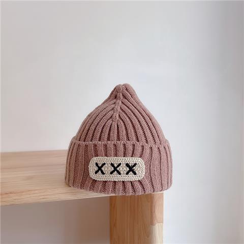 Solid color wool knitted hat