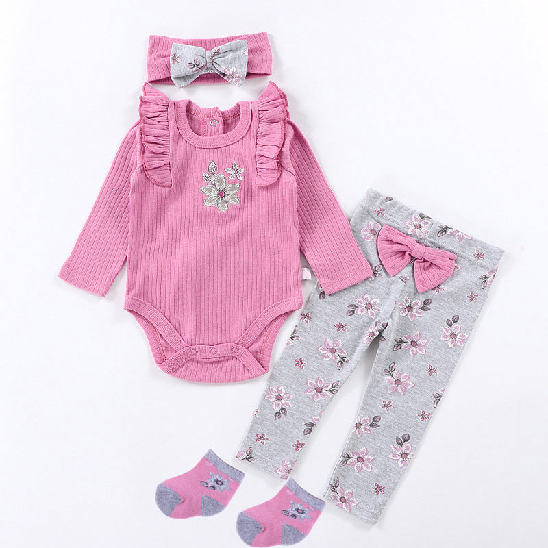 4Pcs Long Sleeve Cotton Reborn Doll Clothes Set for 22-23 Inch Reborn Dolls(Shipping within 24 Hours)